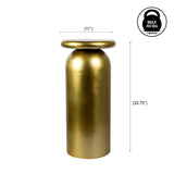 Miles 22.75" Mid-Century Modern Metal Sleek Cylinder Drink Table