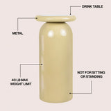 Miles 22.75" Mid-Century Modern Metal Sleek Cylinder Drink Table