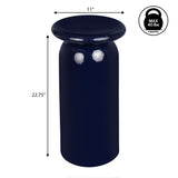 Miles 22.75" Mid-Century Modern Metal Sleek Cylinder Drink Table