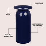 Miles 22.75" Mid-Century Modern Metal Sleek Cylinder Drink Table