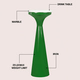 Oliver 22.25" Mid-Century Glam Retro Metal Drink Table with Marble Top