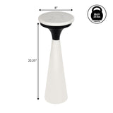 Oliver 22.25" Mid-Century Glam Retro Metal Drink Table with Marble Top