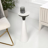Oliver 22.25" Mid-Century Glam Retro Metal Drink Table with Marble Top