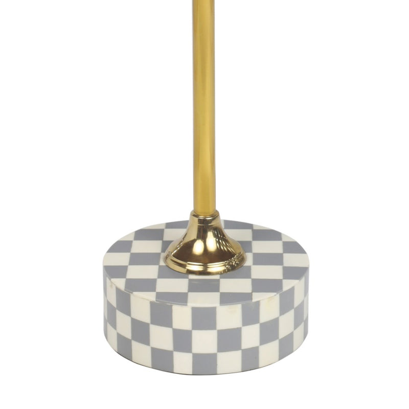 Calix 24" Art Deco Metal/Resin Checkerboard Round Drink Table