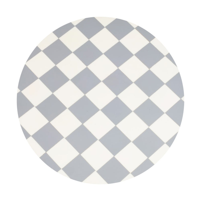 Calix 24" Art Deco Metal/Resin Checkerboard Round Drink Table