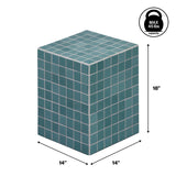 Callista 18" Modern Bohemian Ceramic Tiled Rectangle End Table - JONATHAN Y