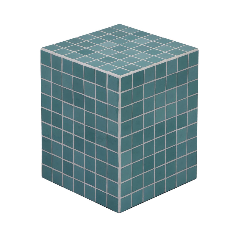 Callista 18" Modern Bohemian Ceramic Tiled Rectangle End Table - JONATHAN Y
