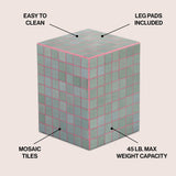 Callista 18" Modern Bohemian Ceramic Tiled Rectangle End Table - JONATHAN Y