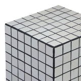 Callista 18" Modern Bohemian Ceramic Tiled Rectangle End Table