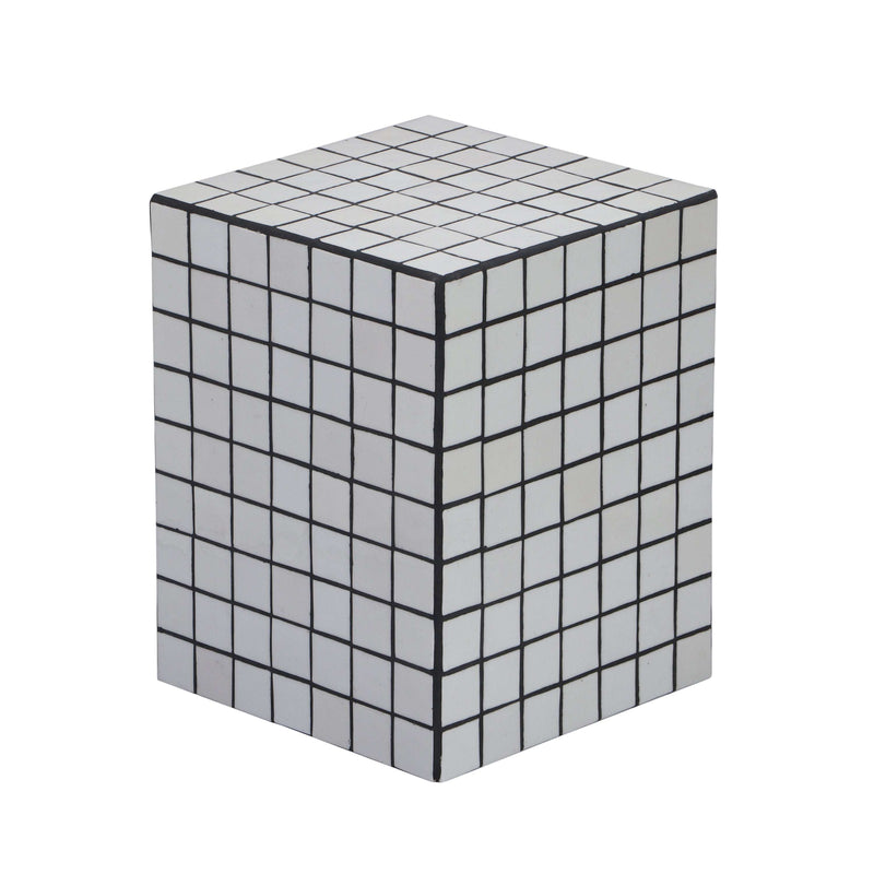 Callista 18" Modern Bohemian Ceramic Tiled Rectangle End Table
