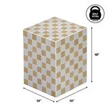 Callista 18" Modern Bohemian Ceramic Tiled Rectangle End Table