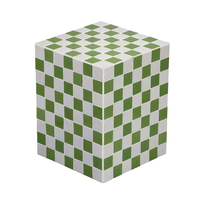 Callista 18" Modern Bohemian Ceramic Tiled Rectangle End Table