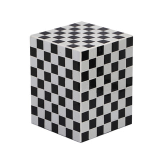 Callista 18" Modern Bohemian Ceramic Tiled Rectangle End Table