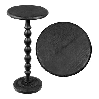 Augustus 24.5" Cottage Classic Spindle Wood Pedestal Round Drink Table and Decorative End Table