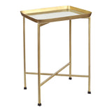 Sterling 26.25" Industrial Classic Metal Foldable Rectangular End Table and Side Table with Removable Tray Top