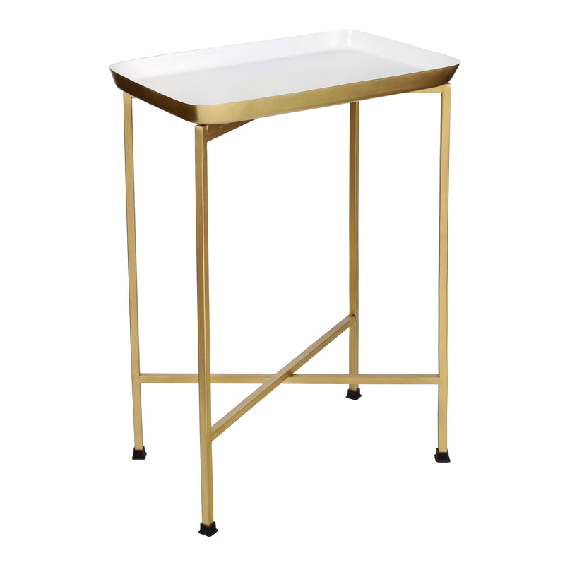 Sterling 26.25" Industrial Classic Metal Foldable Rectangular End Table and Side Table with Removable Tray Top