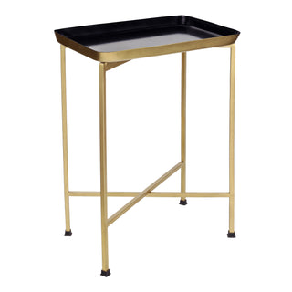Sterling 26.25" Industrial Classic Metal Foldable Rectangular End Table and Side Table with Removable Tray Top