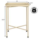 Sterling 26.25" Industrial Classic Metal Foldable Rectangular End Table and Side Table with Removable Tray Top