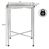 Sterling 26.25" Industrial Classic Metal Foldable Rectangular End Table and Side Table with Removable Tray Top