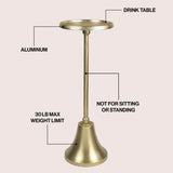 Irida 24" Art Deco Designer Pedestal Drink Table and Decorative End Table with Hammered Round Top and Bell Base
