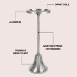 Irida 24" Art Deco Designer Pedestal Drink Table and Decorative End Table with Hammered Round Top and Bell Base