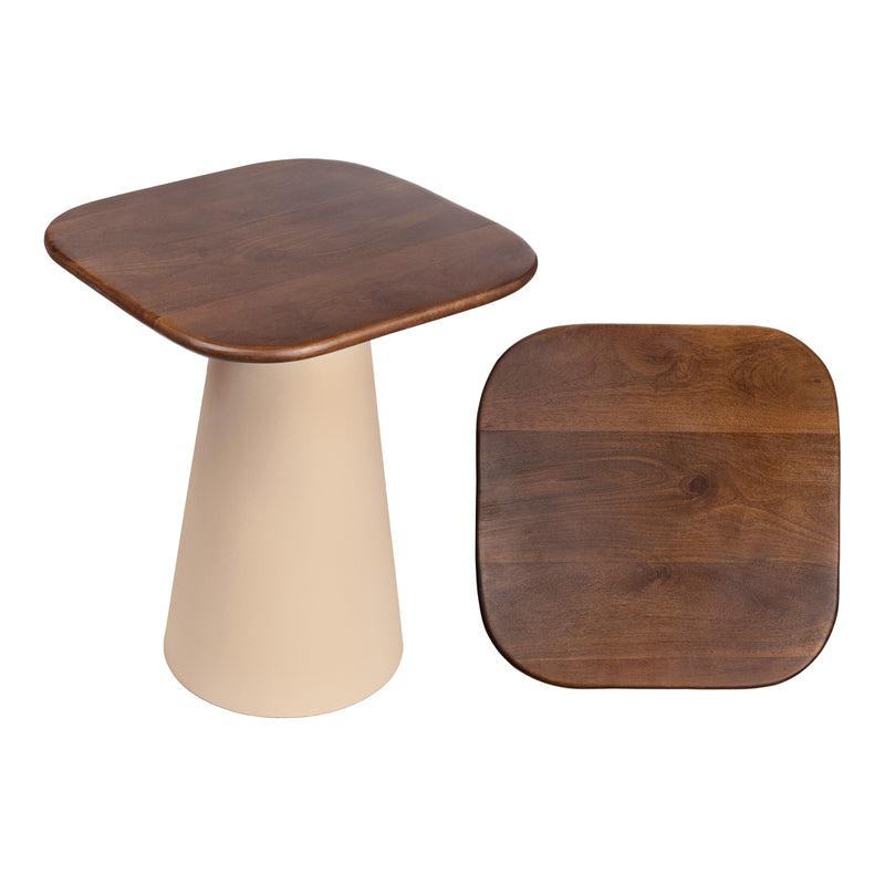 Skye 18" Modern Rustic Square Wood/Metal Accent Table