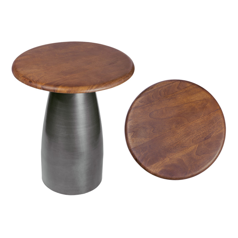 Otto 18" Modern Rustic Round Wood/Metal Accent Table