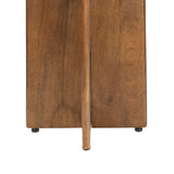 Naomi 18" Rustic Minimalist Marble/Wood X-Base Accent Table