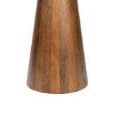 Kaito 18" Rustic Minimalist Round Marble/Wood Accent Table