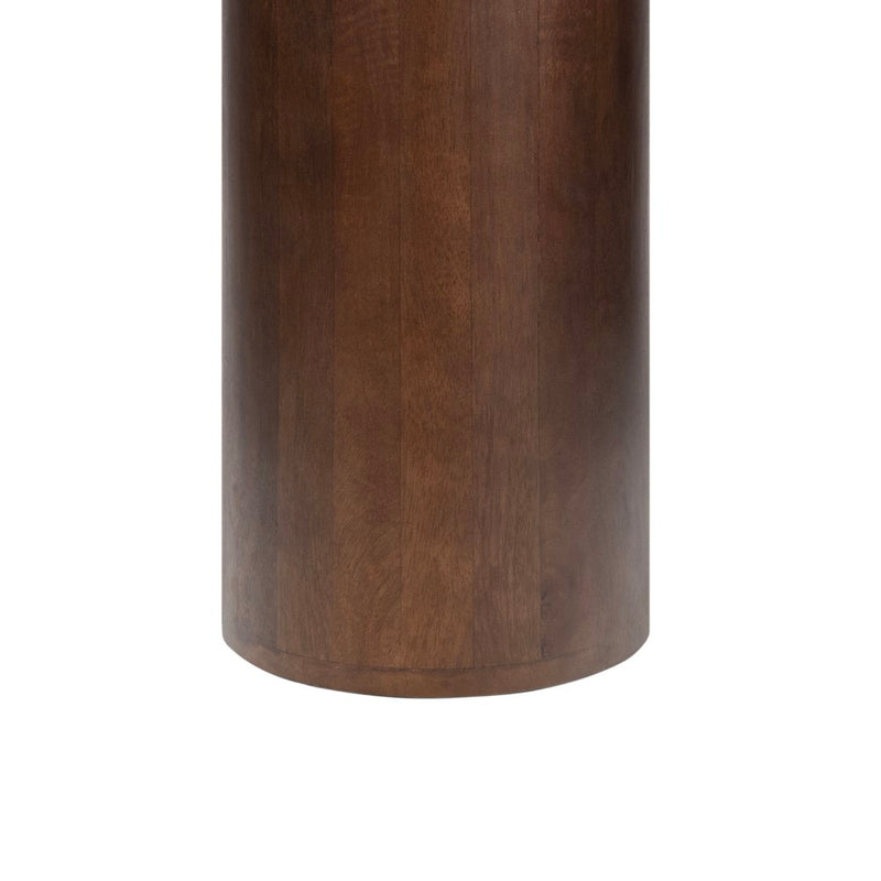 Milos 18" Rustic Minimalist Square Marble/Wood Accent Table