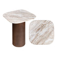 White Marble/Walnut Wood