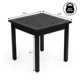Archer 18.9" Modern Classic Square Slatted Solid Acacia Wood Indoor/Outdoor Adirondack Side Table
