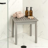 Archer 18.9" Modern Classic Square Slatted Solid Acacia Wood Indoor/Outdoor Adirondack Side Table