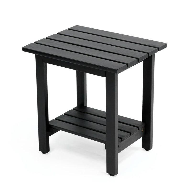 Kellie 16.1" Cottage Classic Slatted Solid Acacia Wood Indoor/Outdoor Shower Bench with Shelf