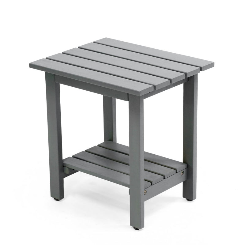 Kellie 16.1" Cottage Classic Slatted Solid Acacia Wood Indoor/Outdoor Shower Bench with Shelf