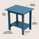 Kellie 16.1" Cottage Classic Slatted Solid Acacia Wood Indoor/Outdoor Shower Bench with Shelf