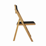 Theo Mid-Century Vintage Wood Rattan Folding Chair with Adjustable Back Set 2