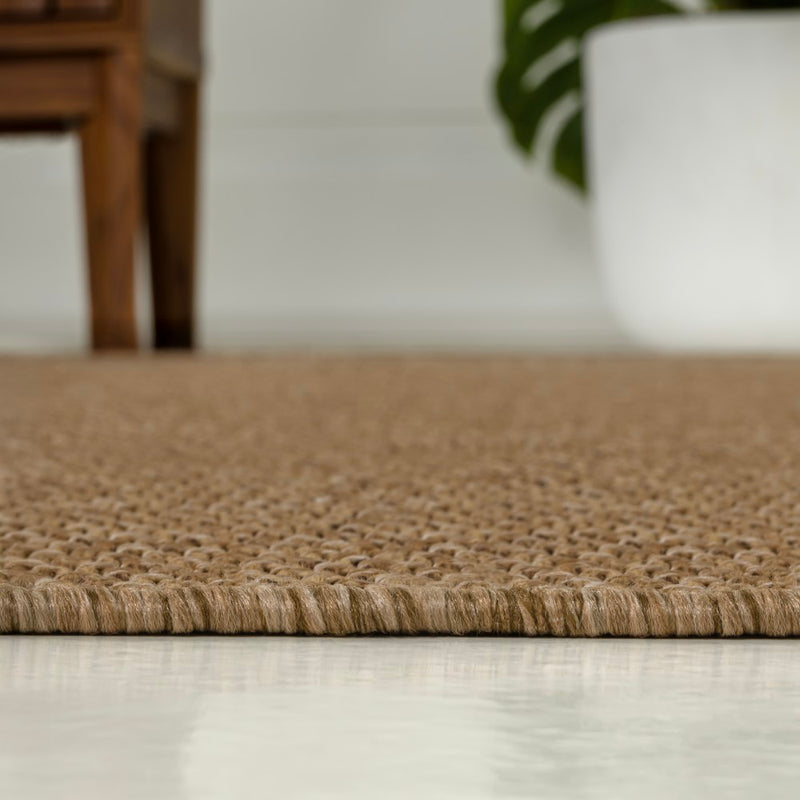 Solana Boho Easy Jute Rustic Solid Color Area Rug
