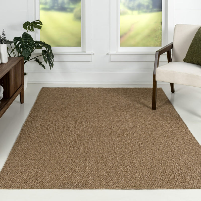 Solana Boho Easy Jute Rustic Solid Color Area Rug