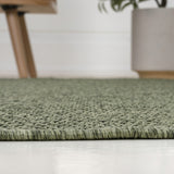 Solana Boho Easy Jute Rustic Solid Color Area Rug - Green