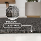 Solana Boho Easy Jute Rustic Solid Color Area Rug - Dark Gray
