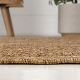 Luma Boho Easy Jute Coastal Border Solid Color Area Rug