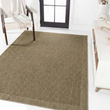 Luma Boho Easy Jute Coastal Border Solid Color Area Rug