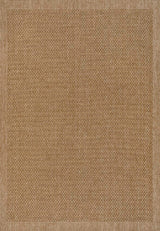 Luma Boho Easy Jute Coastal Border Solid Color Area Rug