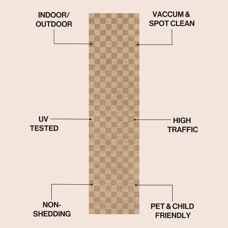 Mason Easy Jute Geometric Boho Checker Weave Area Rug
