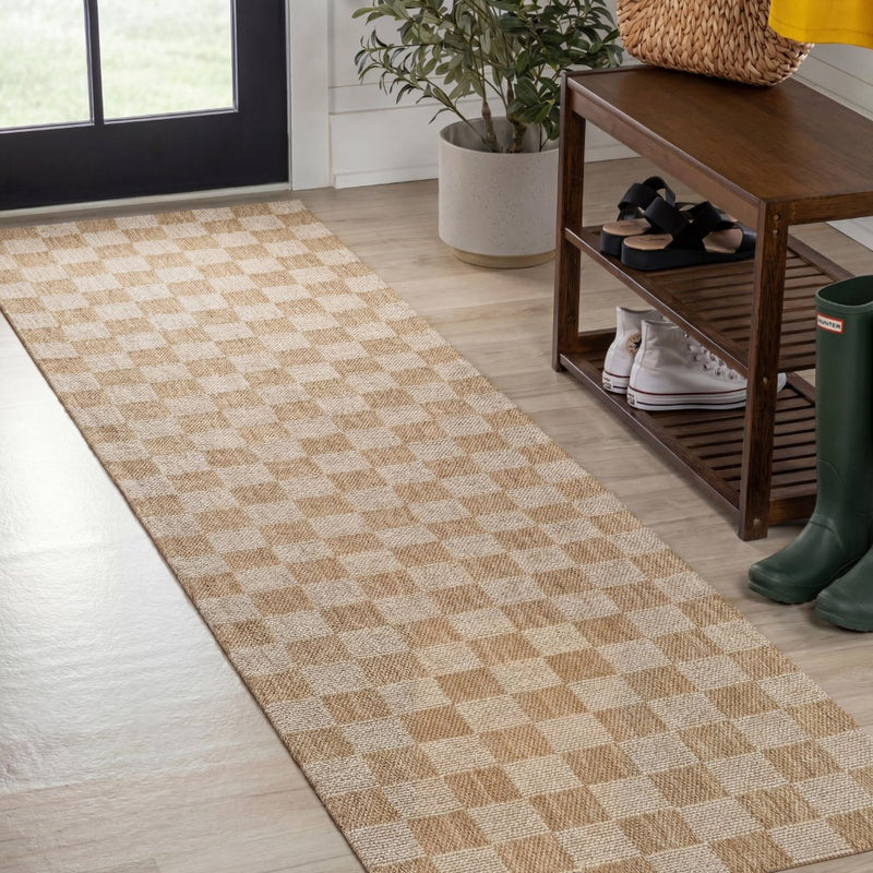 Mason Easy Jute Geometric Boho Checker Weave Area Rug