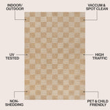 Mason Easy Jute Geometric Boho Checker Weave Area Rug