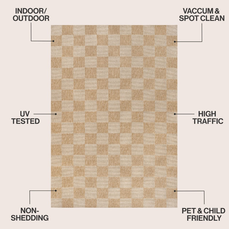 Mason Easy Jute Geometric Boho Checker Weave Area Rug