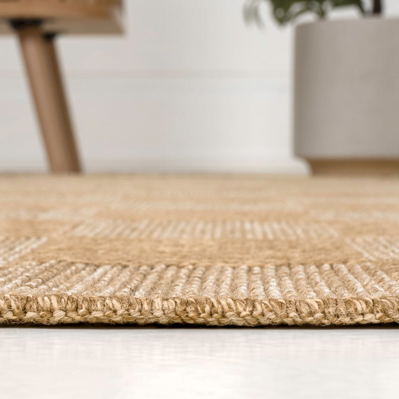 Mason Easy Jute Geometric Boho Checker Weave Area Rug