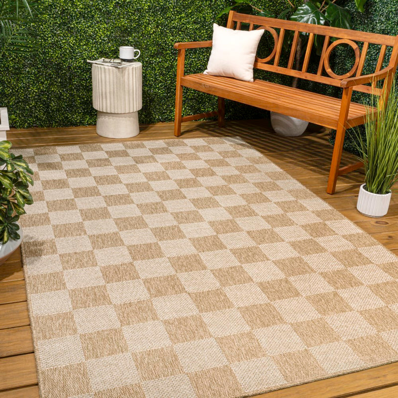 Mason Easy Jute Geometric Boho Checker Weave Area Rug